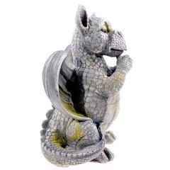 Dragon Garden Ornament Hands Under Chin Eyes Closed